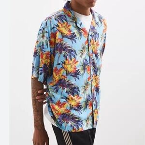 Urban Outfitters Loom Tropical Floral Button Down Shirt